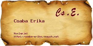 Csaba Erika névjegykártya