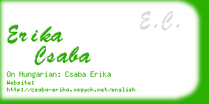 erika csaba business card